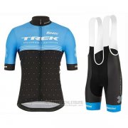 2020 Fahrradbekleidung Trek Blau Shwarz Trikot Kurzarm und Tragerhose