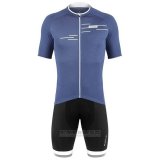 2020 Fahrradbekleidung de Marchi Blau Trikot Kurzarm und Tragerhose