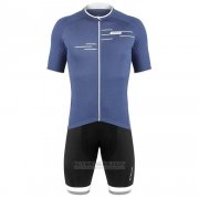 2020 Fahrradbekleidung de Marchi Blau Trikot Kurzarm und Tragerhose