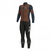 2021 Fahrradbekleidung ALE Braun Trikot Langarm und Tragerhose
