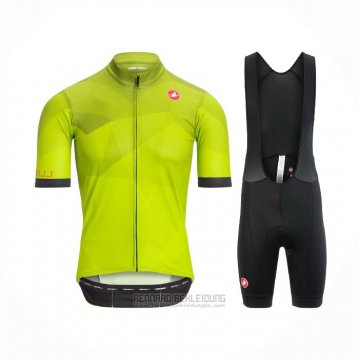 2021 Fahrradbekleidung Castelli Hell Gelb Trikot Kurzarm und Tragerhose