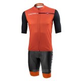 2021 Fahrradbekleidung Castelli Orange Trikot Kurzarm und Tragerhose(1)
