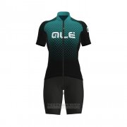2021 Fahrradbekleidung Frau ALE Grun Trikot Kurzarm und Tragerhose