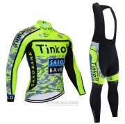 2021 Fahrradbekleidung Tinkoff Gelb Trikot Langarm und Tragerhose