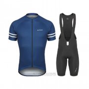 2021 Fahrradbekleidung De Marchi Dunkel Blau Trikot Kurzarm und Tragerhose