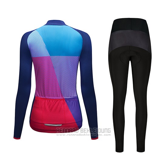 2019 Fahrradbekleidung Frau Dirty Snow Blau Rot Volett Trikot Langarm und Overall