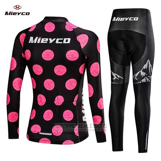 2019 Fahrradbekleidung Frau Mieyco Shwarz Rosa Trikot Langarm und Overall