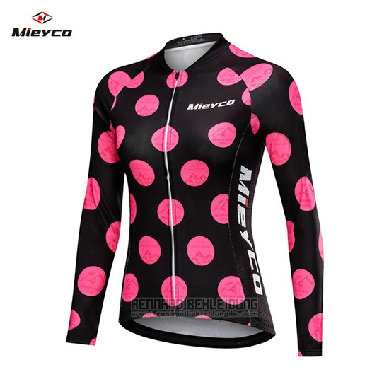 2019 Fahrradbekleidung Frau Mieyco Shwarz Rosa Trikot Langarm und Overall