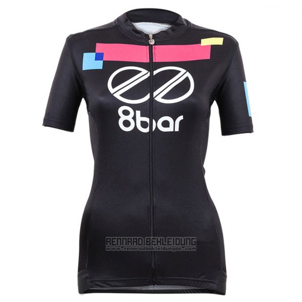 2017 Fahrradbekleidung Frau Equipo 8bar Shwarz Trikot Kurzarm und Tragerhose