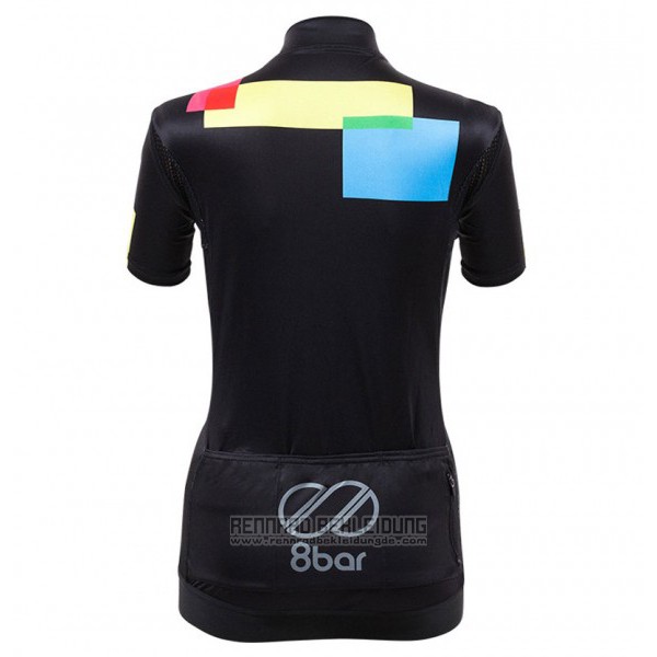 2017 Fahrradbekleidung Frau Equipo 8bar Shwarz Trikot Kurzarm und Tragerhose