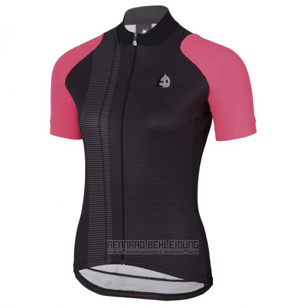 2017 Fahrradbekleidung Frau Etxeondo Neo Shwarz und Rosa Trikot Kurzarm und Tragerhose