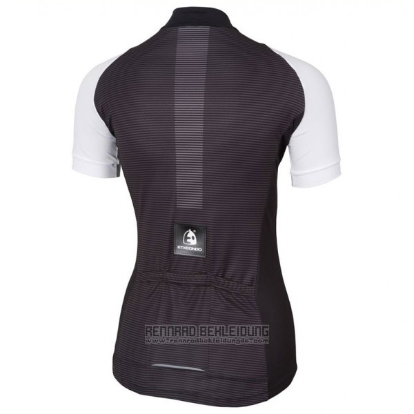 2017 Fahrradbekleidung Frau Etxeondo Neo Shwarz und Wei Trikot Kurzarm und Tragerhose