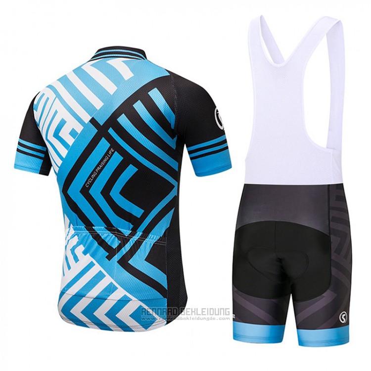 2018 Fahrradbekleidung CPL Shwarz und Blau Trikot Kurzarm und Tragerhose