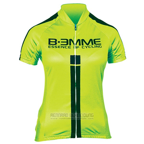 2017 Fahrradbekleidung Frau Biemme Grun und Shwarz Trikot Kurzarm und Tragerhose