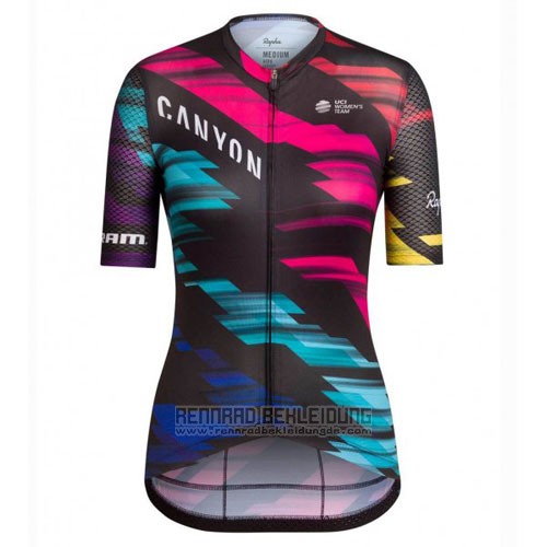 2016 Fahrradbekleidung Frau Canyon Shwarz und Rot Trikot Kurzarm und Tragerhose