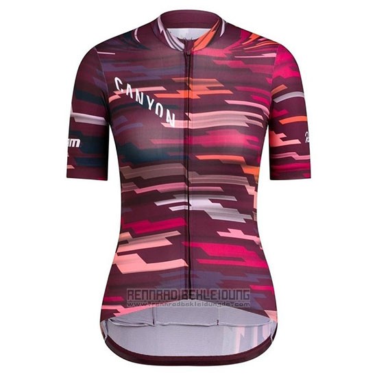 2019 Fahrradbekleidung Frau Canyon Rot Trikot Kurzarm und Tragerhose