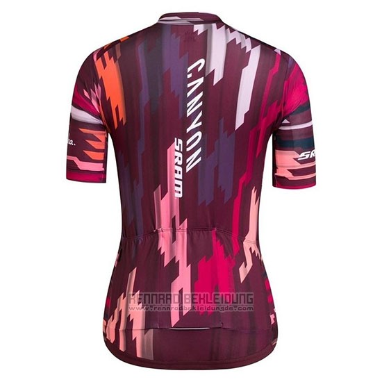 2019 Fahrradbekleidung Frau Canyon Rot Trikot Kurzarm und Tragerhose