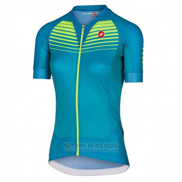 2017 Fahrradbekleidung Frau Castelli Aero Race Grun Trikot Kurzarm und Tragerhose