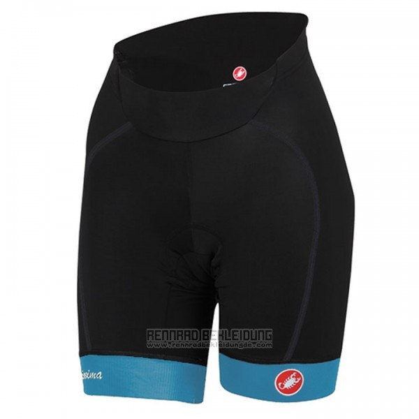 2017 Fahrradbekleidung Frau Castelli Azurblau Trikot Kurzarm und Tragerhose