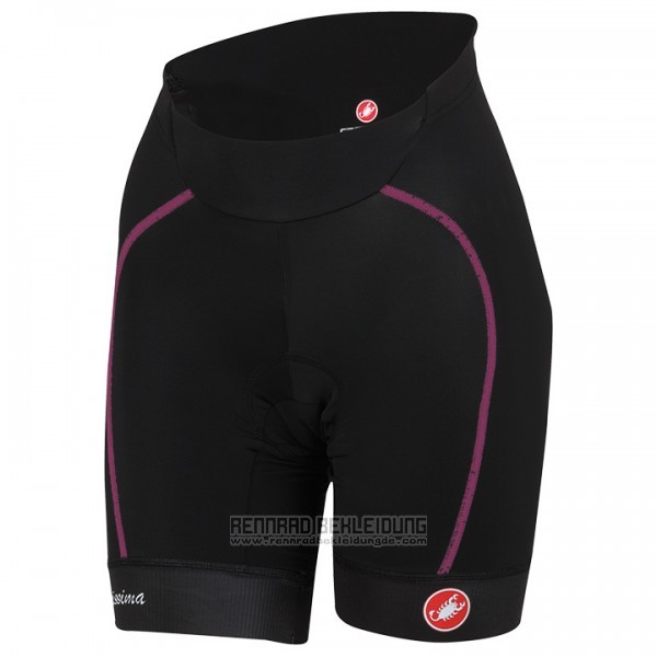 2017 Fahrradbekleidung Frau Castelli Rosa Trikot Kurzarm und Tragerhose