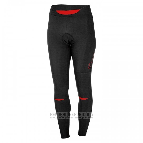 2017 Fahrradbekleidung Frau Castelli Rot Trikot Langarm und Tragerhose