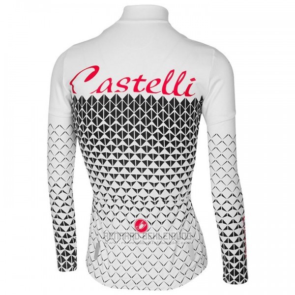 2017 Fahrradbekleidung Frau Castelli Wei Trikot Langarm und Tragerhose