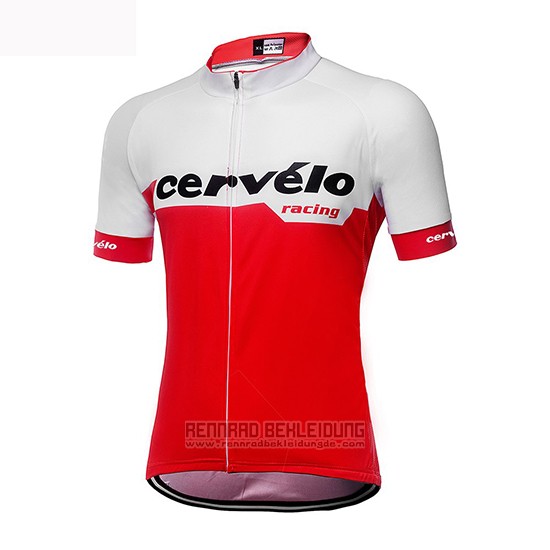 2019 Fahrradbekleidung Frau Cervelo Wei Rot Trikot Kurzarm und Tragerhose