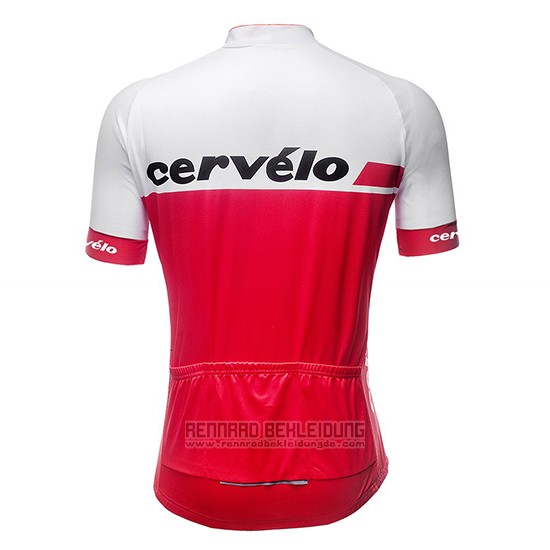 2019 Fahrradbekleidung Frau Cervelo Wei Rot Trikot Kurzarm und Tragerhose