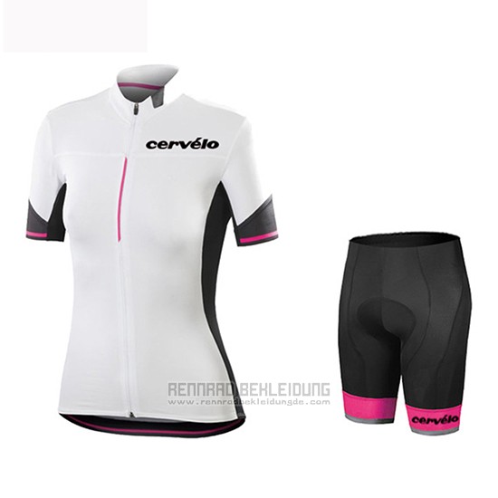 2019 Fahrradbekleidung Frau Cervelo Wei Shwarz Trikot Kurzarm und Tragerhose