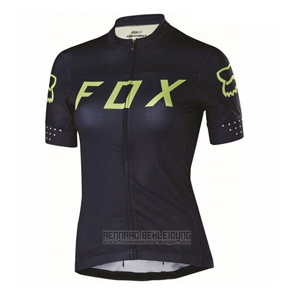 2017 Fahrradbekleidung Frau Fox Shwarz und Grun Trikot Kurzarm und Tragerhose