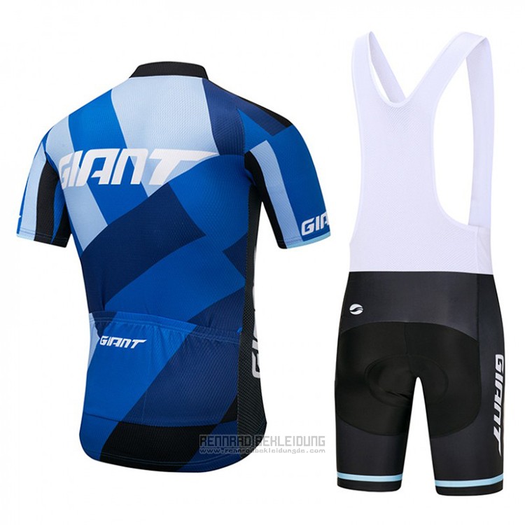 2018 Fahrradbekleidung Giant Blau und Shwarz Trikot Kurzarm und Tragerhose