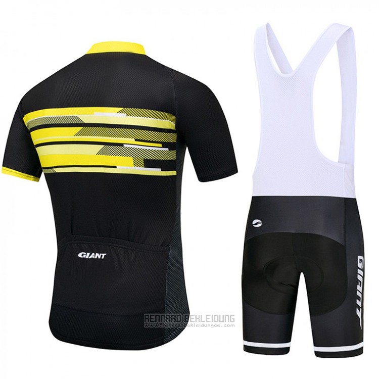 2018 Fahrradbekleidung Giant Shwarz und Gelb Trikot Kurzarm und Tragerhose