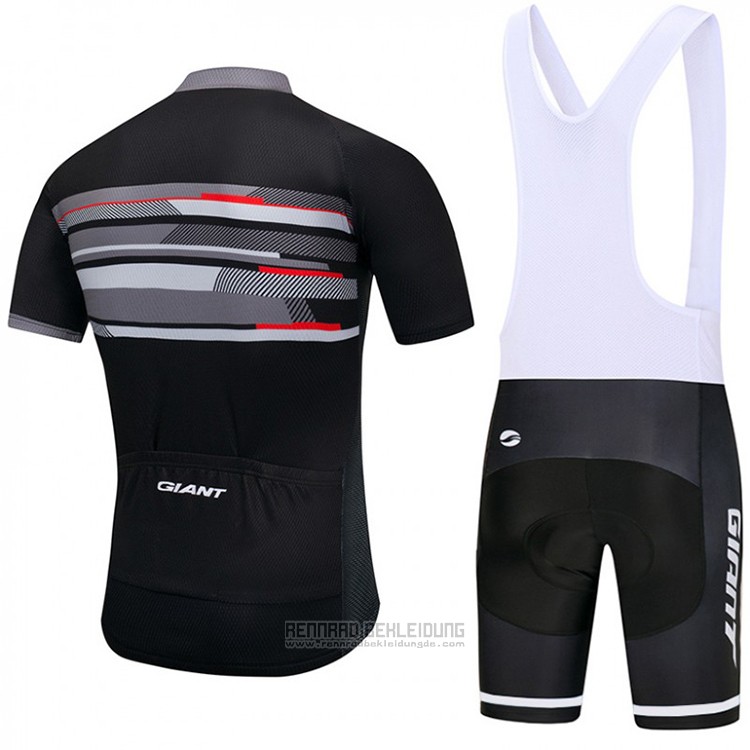 2018 Fahrradbekleidung Giant Shwarz und Grau Trikot Kurzarm und Tragerhose