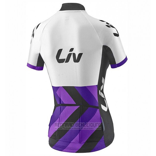 2017 Fahrradbekleidung Frau Liv Race Day Wei und Volett Trikot Kurzarm und Tragerhose