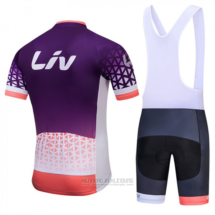 2018 Fahrradbekleidung Liv Tief Volett Trikot Kurzarm und Tragerhose - zum Schließen ins Bild klicken