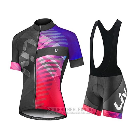 2019 Fahrradbekleidung Frau Liv Volett Rot Shwarz Trikot Kurzarm und Overall