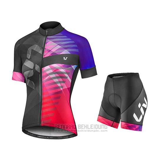 2019 Fahrradbekleidung Frau Liv Volett Rot Shwarz Trikot Kurzarm und Overall