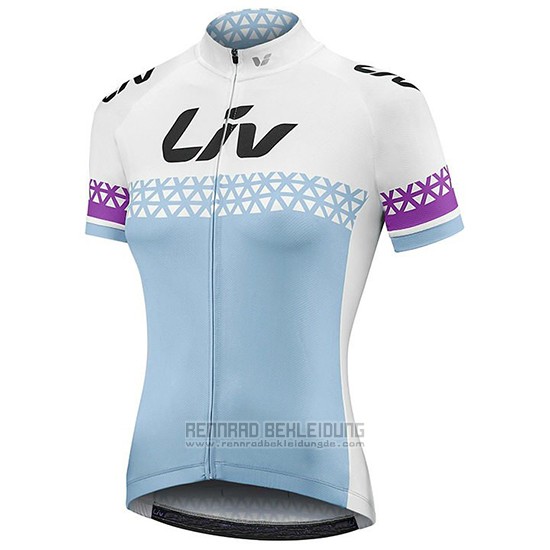 2019 Fahrradbekleidung Frau Liv Wei Blau Trikot Kurzarm und Tragerhose