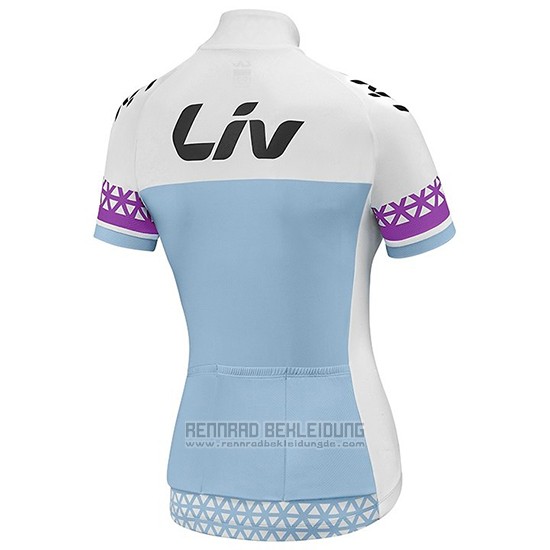 2019 Fahrradbekleidung Frau Liv Wei Blau Trikot Kurzarm und Tragerhose