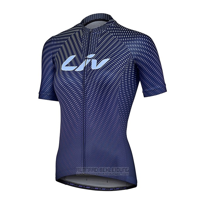 2022 Fahrradbekleidung Frau Liv Tief Blau Trikot Kurzarm und Tragerhose - zum Schließen ins Bild klicken