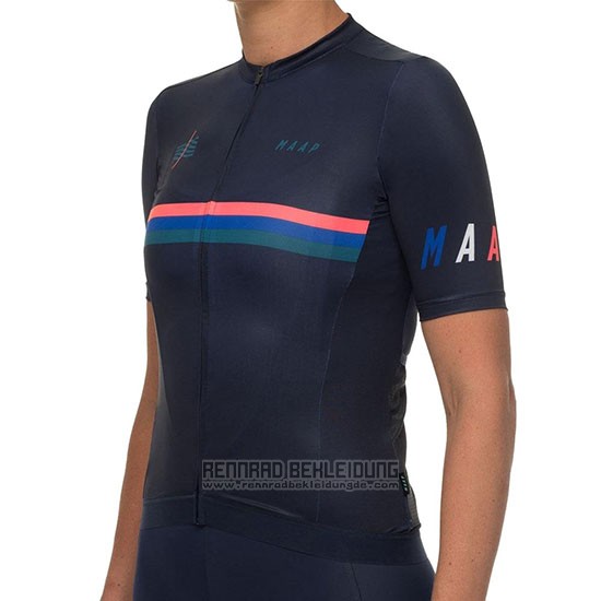 2019 Fahrradbekleidung Frau Maap Nationals Shwarz Trikot Kurzarm und Tragerhose