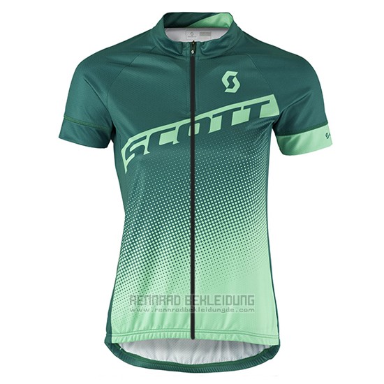 2016 Fahrradbekleidung Frau Scott Grun und Wei Trikot Kurzarm und Tragerhose