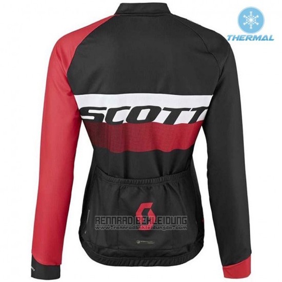 2016 Fahrradbekleidung Frau Scott Rot und Shwarz Trikot Langarm und Tragerhose