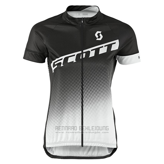 2016 Fahrradbekleidung Frau Scott Shwarz und Grau Trikot Kurzarm und Tragerhose