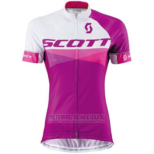 2016 Fahrradbekleidung Scott Rot Wei Trikot Kurzarm und Tragerhose