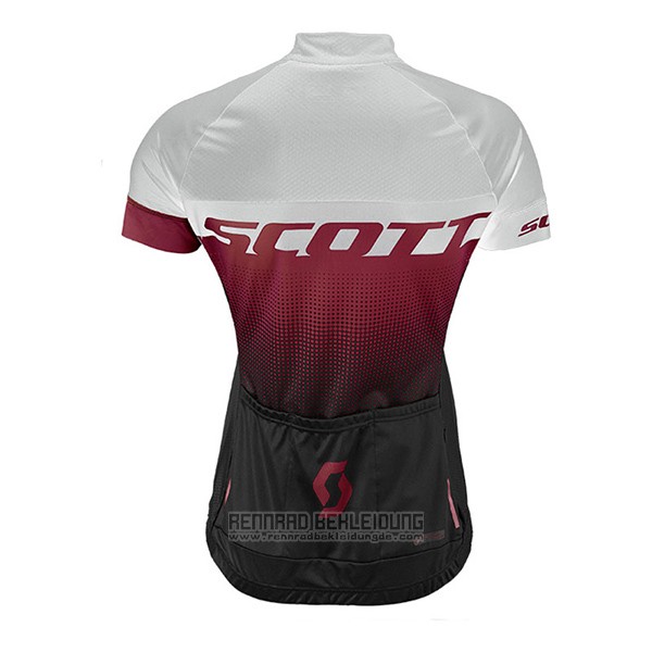 2017 Fahrradbekleidung Frau Scott Fuchsie Trikot Kurzarm und Tragerhose