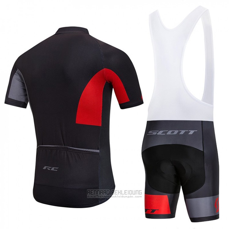 2018 Fahrradbekleidung Scott Shwarz und Rot Trikot Kurzarm und Tragerhose - zum Schließen ins Bild klicken