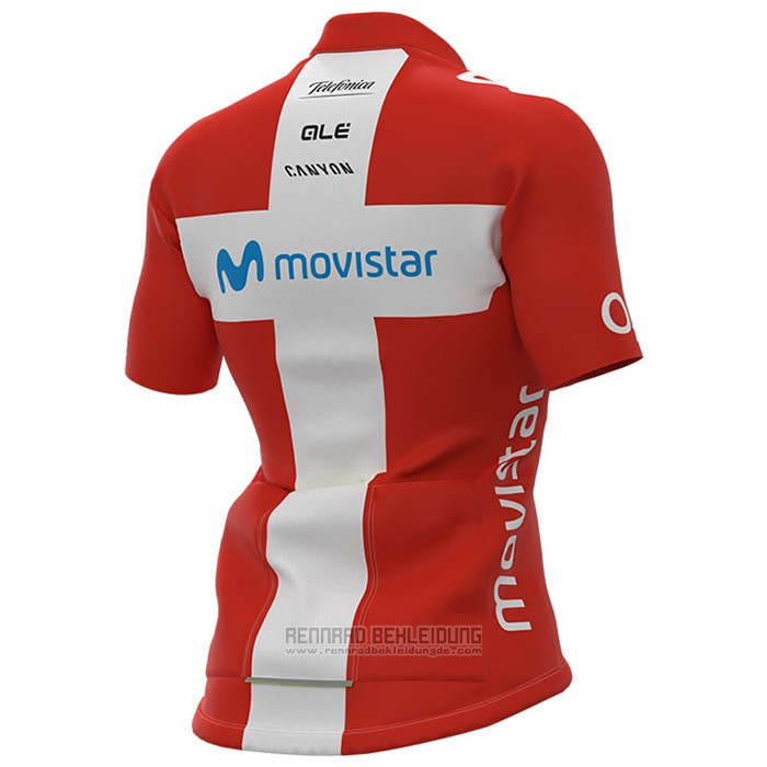 2021 Fahrradbekleidung Frau Movistar Champion Danemark Trikot Kurzarm und Tragerhose