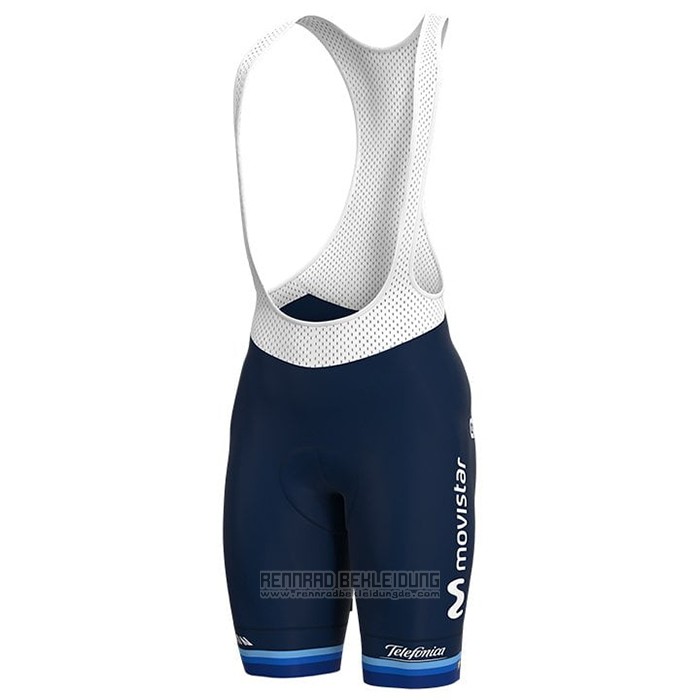 2021 Fahrradbekleidung Frau Movistar Champion Europa Trikot Kurzarm und Tragerhose - zum Schließen ins Bild klicken