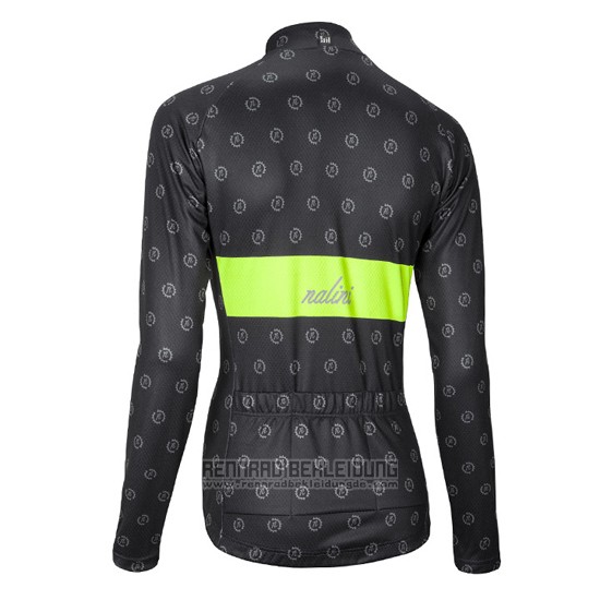 2016 Fahrradbekleidung Frau Nalini Gelb und Shwarz Trikot Langarm und Tragerhose